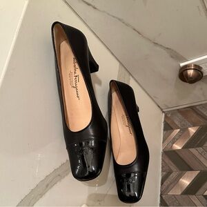 Salvatore Ferragamo Black Patent Leather Heels